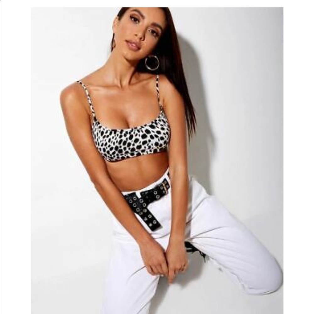 Motel Rocks Micro Leopard Crop Top